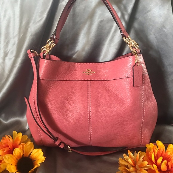 Coach Handbags - Coach Sm/ Lexy Pebbled Leather Shoulder Bag Peony